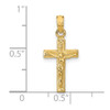 Lex & Lu 14k Yellow Gold Polished Small Crucifix BLOCK Cross Charm - 3 - Lex & Lu