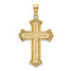 Lex & Lu 14k Yellow Gold 2D Filigree Center Block Cross Charm - Lex & Lu