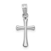 Lex & Lu 14k White Gold Polished Beveled Cross w/Round tips Charm LALK8539W - Lex & Lu