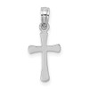 Lex & Lu 14k White Gold Polished Beveled Cross w/Round tips Charm LALK8539W - 3 - Lex & Lu