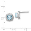 Lex & Lu Sterling Silver Light Swiss Blue Topaz & Diamond Post Earrings LAL23982 - 4 - Lex & Lu