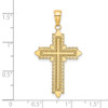 Lex & Lu 14k Yellow Gold w/Lace Border Cross Charm - 3 - Lex & Lu