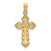 Lex & Lu 14k Yellow Gold Scalloped Cross w/Cut-Out Center Charm - Lex & Lu