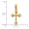 Lex & Lu 14k Yellow Gold Textured w/Arrow Ends Cross Charm - 3 - Lex & Lu