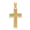 Lex & Lu 14k Yellow Gold D/C Block Cross Charm LALK8567 - 4 - Lex & Lu