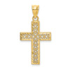 Lex & Lu 14k Yellow Gold D/C Edge and Filigree Center Cross Charm LALK8569 - Lex & Lu