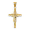 Lex & Lu 14k Yellow Gold Beaded Accent w/Cross Behind Crucifix Charm LALK8579 - 4 - Lex & Lu
