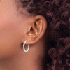 Lex & Lu Sterling Silver Polished Beaded Hoop Earrings LAL23986 - 3 - Lex & Lu