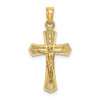 Lex & Lu 14k Yellow Gold Crucifix w/Beveled Edges Charm - Lex & Lu