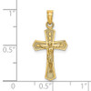 Lex & Lu 14k Yellow Gold Crucifix w/Beveled Edges Charm - 3 - Lex & Lu