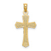 Lex & Lu 14k Yellow Gold Crucifix w/Beveled Edges Charm - 4 - Lex & Lu