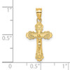 Lex & Lu 14k Yellow Gold w/Textured Scalloped Edge Crucifix Charm - 3 - Lex & Lu