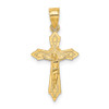 Lex & Lu 14k Yellow Gold w/Arrow Pointed Ends Crucifix Charm - Lex & Lu