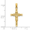 Lex & Lu 14k Yellow Gold Beaded Accent w/Cross Behind Crucifix Charm LALK8587 - 3 - Lex & Lu
