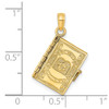 Lex & Lu 14k Yellow Gold 3D w/Moveable Pages Hebrew Ten Commandments Book Charm - 3 - Lex & Lu