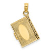 Lex & Lu 14k Yellow Gold 3D w/Moveable Pages Hebrew Ten Commandments Book Charm - 4 - Lex & Lu