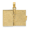 Lex & Lu 14k Yellow Gold 3D w/Moveable Pages Hebrew Ten Commandments Book Charm - 8 - Lex & Lu