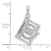 Lex & Lu 14k White Gold 3D w/Moveable Pages Ten Commandments Book Charm - 3 - Lex & Lu