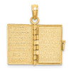 Lex & Lu 14k Yellow Gold 3D Moveable Santa Biblia Book/Spanish Bible Charm - 5 - Lex & Lu