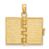 Lex & Lu 14k Yellow Gold 3D Moveable Santa Biblia Book/Spanish Bible Charm - 6 - Lex & Lu