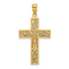 Lex & Lu 14k Yellow Gold Textured Swirl Design Crucifix Charm - Lex & Lu