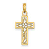 Lex & Lu 14k Yellow Gold Flower In Cross Charm - 4 - Lex & Lu