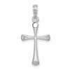 Lex & Lu 14k White Gold Polished Beveled Tip Cross Charm - Lex & Lu