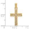 Lex & Lu 14k Yellow Gold D/C Edge and Filigree Center Cross Charm LALK8602 - 3 - Lex & Lu