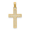 Lex & Lu 14k Yellow Gold D/C Edge and Filigree Center Cross Charm LALK8602 - 4 - Lex & Lu