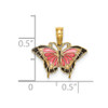 Lex & Lu 14k Yellow Gold Small Stained Glass Pink Butterfly Charm - 3 - Lex & Lu