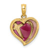 Lex & Lu 14k Yellow Gold w/Purple Stained Glass Cross Heart Charm - 4 - Lex & Lu