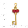 Lex & Lu 14k Yellow Gold Polished Enameled Heart Key Charm - 4 - Lex & Lu
