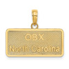 Lex & Lu 14k Yellow Gold Obx North Carolina License Plate Charm LALK8644 - Lex & Lu