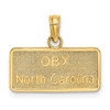 Lex & Lu 14k Yellow Gold Obx North Carolina License Plate Charm LALK8645 - Lex & Lu