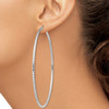 Lex & Lu Sterling Silver w/Rhodium 2mm Polished D/C Hoop Earrings LAL23992 - 3 - Lex & Lu