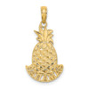 Lex & Lu 14k Yellow Gold 2D Bahamas Pineapple Charm - Lex & Lu