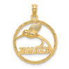 Lex & Lu 14k Yellow Gold JAMAICA w/Bird in Round Frame Charm - Lex & Lu