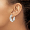 Lex & Lu Sterling Silver Fancy Hoop Earrings LAL23994 - 3 - Lex & Lu