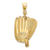 Lex & Lu 14k Yellow Gold 3D Baseball Glove ,Bat and Ball Charm - 4 - Lex & Lu