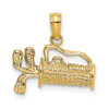 Lex & Lu 14k 2D Textured and Engraved Gold Bag Charm - Lex & Lu