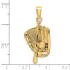 Lex & Lu 14k Yellow Gold 3D Baseball Glove, Bat and Ball Charm - 3 - Lex & Lu