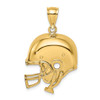 Lex & Lu 14k Yellow Gold 2D and Polished Football Helmet Charm - Lex & Lu