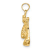 Lex & Lu 14k Yellow Gold 2D Polished and Textured Single Boxing Glove Charm - 2 - Lex & Lu