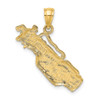 Lex & Lu 14k Yellow Gold 2D Golf Bag and Clubs Charm LALK8760 - 4 - Lex & Lu