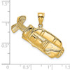 Lex & Lu 14k Yellow Gold 2D and Polished Golf Bag Charm - 3 - Lex & Lu