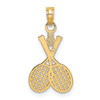 Lex & Lu 14k Yellow Gold Double Tennis Racket w/Ball Charm - 4 - Lex & Lu