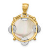 Lex & Lu 14k Yellow Gold w/Rhod 3D & Moveable Tambourine w/Mother Of Pearl Charm - 4 - Lex & Lu