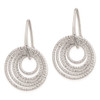Lex & Lu Sterling Silver w/Rhodium D/C Circles Dangle Earrings LAL24003 - 2 - Lex & Lu