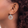 Lex & Lu Sterling Silver w/Rhodium D/C Circles Dangle Earrings LAL24003 - 3 - Lex & Lu