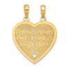 Lex & Lu 14k Yellow Gold FOREVER AND EVER Breakable Heart Charm - 4 - Lex & Lu